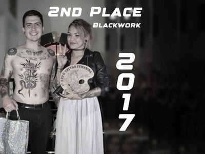 Second place award for a tattoo event in 2017.