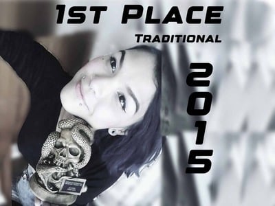 First place award in a tattoo event in 2015.