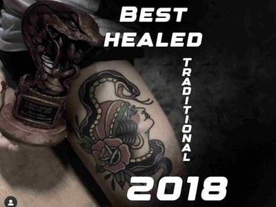 Award from a tattoo event in 2018.