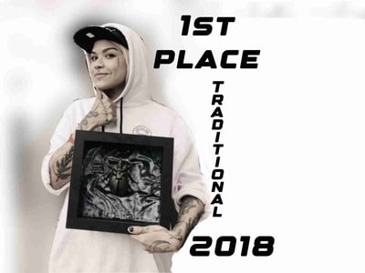 First place award in a tattoo event in 2018.